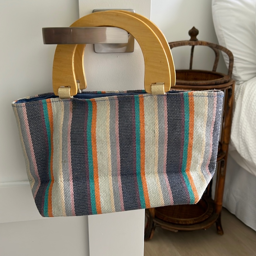 Neiman Marcus tote bag. Woven material. Multi-colored.